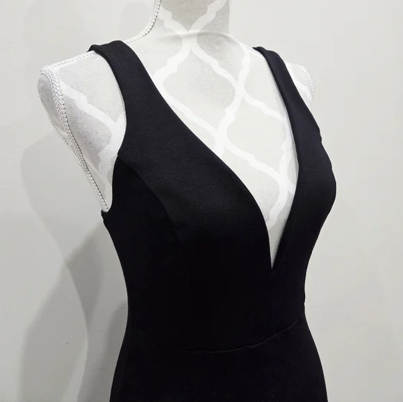 Room Service Black V-Neck Midi Dress - Picture 2 of 8